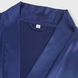 Abito <span class=keywords><strong>Kimono</strong></span> in raso di seta <span class=keywords><strong>Sexy</strong></span> per matrimonio da donna a maniche lunghe morbido e morbido abito da sposa abito da sposa in tinta unita - Product Image 4
