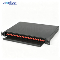 Panneau de brassage optique coulissant sur rail DIN 24 ports 1U 19 pouces pour extérieur, 24 fibres, pour montage en rack ODF, dispositif de communication par fibre optique