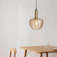 Luminaire suspendu en verre côtelé de style nordique moderne, lampe suspendue colorée, éclairage de plafond design pour îlot de cuisine, salle à manger