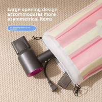 Sac de rangement à cordon de serrage Mignon imprimé rayé Voyage EVA Articles de toilette Sous-vêtements Rangement Chaussures Cartoon Grande Capacité Imperméable