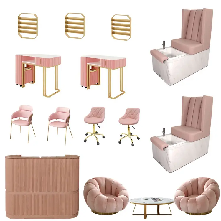 Table et chaise pour salon de manucure, design européen, ensemble pour manucure, beauté