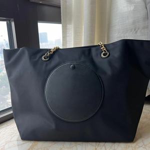 Tote ניילון משקל שרשרת ניילון קל משקל תיק גדול קיבולת mummy zip סגירת תיק כתף צבע אחיד תיק פוליאסטר - Product Image 5