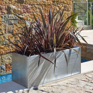 Outdoor Garden Furniture <strong>Large</strong> Rectangular Metal Planter Outside Street Stainless Steel Flower Pot Patio Aluminium <strong>Plant</strong> <strong>Box</strong> - Product Image 4