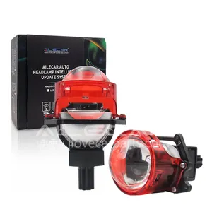 자동 전조등 슈퍼 밝은 65W 비파괴 설치 H7 bi led 프로젝터 렌즈 3.0 인치 헤드 라이트 자동차 수정