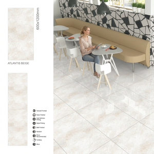 Azulejos de porcelana con aspecto de mármol crema beige Alecia, 600x1200mm, brillantes y esmaltados, para proyectos. - Product Image 5
