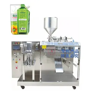 Doypack-Máquina automática horizontal para rellenar líquidos, bolsa prefabricada, para pasta de alimentos, salsa, con cremallera