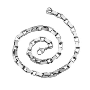 yunnique <b>Titanium</b> Steel Box <b>Chain</b> Men's Necklace 316L Polished Geometric Design Gift Jewelry - Product Image 5