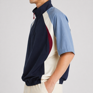 Custom Logo Golf Vest <strong>Men's</strong> Sleeve Quarter Zip Short Sleeve Windshirt Golf Zip <strong>Pullover</strong> - Product Image 2