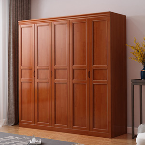 Dazhang Jiaju Solid Wood <b>Wardrobe</b> 2345 Double Door Chinese Style <b>Large</b> Capacity Bedroom Storage Cabinet - Product Image 4