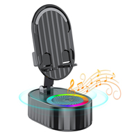 Soporte Ajustable en Altura para Teléfono Celular, Altavoz Inalámbrico de 5W para 5.3, Base Giratoria Antideslizante, Batería de 3000mAh, Sonido Envolvente HD