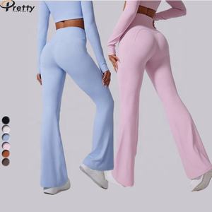 נשים סקסי flare יוגה מכנסיים גדול התחת גדול מותניים גבוה המותניים גבוה הדוקה יוגה מכנסיים הקפוא נשים ביגוד כושר מכנסיים כושר לוגו מותאם אישית - Product Image 1