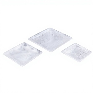 Platos y bandejas de resina para servir comida y decorar la mesa, bandejas de resina blanca de alta calidad para servir alimentos, galletas y artículos de decoración para el hogar. - Product Image 1
