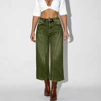 Jean taille haute de qualité supérieure, coupe droite oversize respirante, style streetwear, jambe large, en denim bleu pour femme