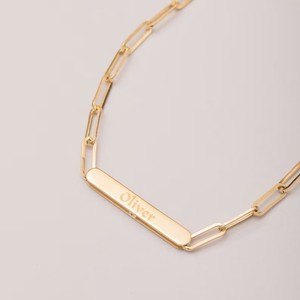 Tout nouveau collier à barre horizontale en acier inoxydable doré personnalisé <span class=keywords><strong>monde</strong></span> lettre nom Date <span class=keywords><strong>maman</strong></span> collier avec initiales pour enfants - Product Image 1