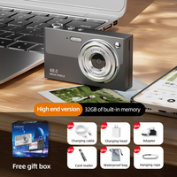 Appareil photo numérique de haute qualité avec écran IPS de 2,88 pouces, zoom numérique 16X, WIFI, double caméra 4K, zoom optique 68MP, avec carte SD de 32 Go