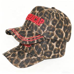 Damen Frauen Mädchen Männer Benutzer definierte 3D-Stickerei <span class=keywords><strong>Logo</strong></span> <span class=keywords><strong>Cheetah</strong></span> Leopard ein Rahmen zweifarbige Baseball kappe - Product Image 2