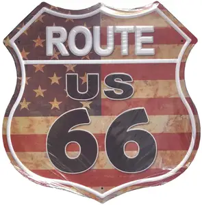 OEM Route 66 Zeichen Vintage Verkehrs zeichen High Way Metall Zinn Zeichen für Wand dekoration