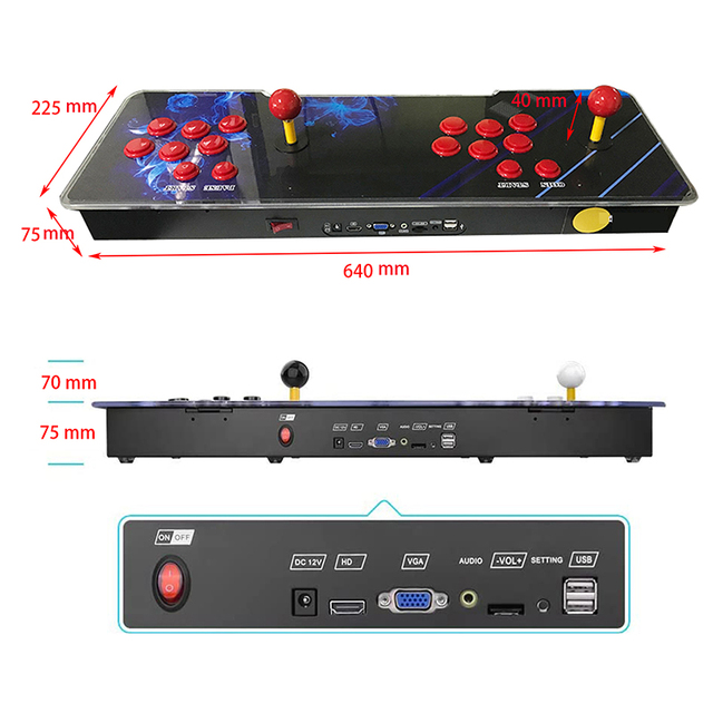Retro 3d Multi Game Box Dual Joystick Button 2 Players 4710 in 1 Pandoras Games Arcade Console