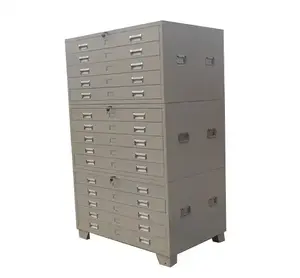 خزانة ملفات معدنية مسطحة من ورق الرسم A1 خزانة ملفات خرائط معدنية خزائن بدروج من الفولاذ - Product Image 3