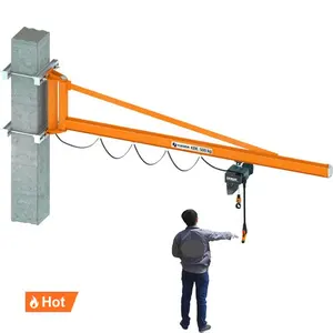 360 270 degree electric rotation pillar column wall mounted wall slewing hoist jib boom lift