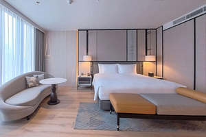 ชุดเฟอร์นิเจอร์โรงแรมราคาประหยัดพร้อมโครงไม้และเตียงคู่สำหรับใช้ในอพาร์ทเมนต์และการต้อนรับ - Product Image 5