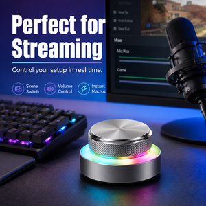 SIKAI Contrôleur Rotatif Sans Fil Programmable avec Bouton Macro RGB en Aluminium, Molette de Raccourcis Personnalisable pour l'Édition Vidéo, la Conception Audio et le Codage - Product Image 3