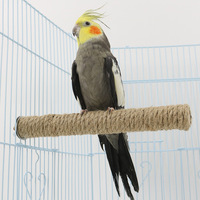 Bâton rond en bois et corde de chanvre pour oiseaux, pour le ponçage des griffes et la mastication des perroquets, accessoires de cage à oiseaux