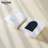 Boîte à bijoux écologique avec fenêtre en PVC, boîte d'emballage de bijoux en carton avec logo personnalisé, poignée en cristal pour collier