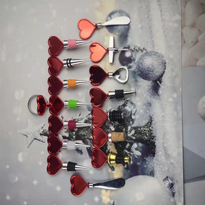 Heart Shaped Zinc Alloy Wine Stopper Red Electroplated Sealing For Valentine's Day Mother's Day - Product Image 2
