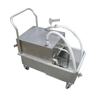 Chariot de filtre à huile Commercial, Machine de filtre à huile de friteuse électrique avec système de tamisage puissant intégré
