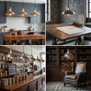 <span class=keywords><strong>Suspension</strong></span> industrielle LED en fer, style vintage rétro, design cage, pour entrepôt, loft, café, bar, restaurant, <span class=keywords><strong>cuisine</strong></span>, salle à manger, taille moyenne - Product Image 2