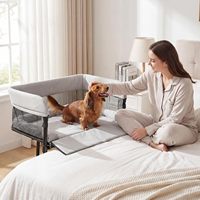 Lit pour animaux de compagnie surélevé, lit pour chien à hauteur réglable avec coussin lavable pour petit chien ou chat, utilisation en intérieur