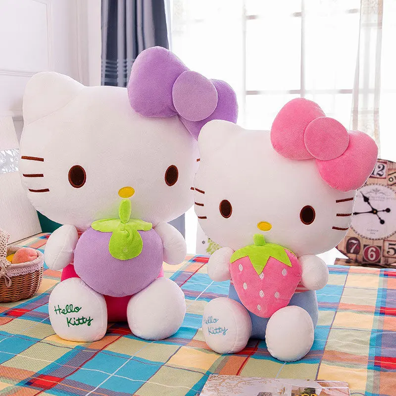 Cartoon Hello Cat Kitty With Strawberry Cute Plush Toys Gift Sanrioo Wholesale