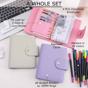 Agenda Finanziaria A6 da Donna Yihe in Pelle Morbida Goffrata a 10 Colori con Anelli e Portafoglio Oro Rosa per Ufficio - Product Image 2