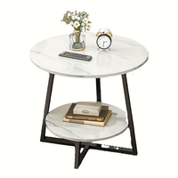 Table d'appoint ronde en marbre Table d'appoint pour salon, bureau de chevet pour hôtel Table de chevet à haute charge Vente en gros