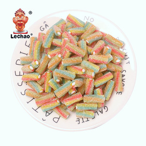 OEM cầu vồng Halal hương vị trái cây đầy chua cam thảo Chewy thanh kẹo gummy thanh cam thảo chua Gummy kẹo Chewy - Product Image 4