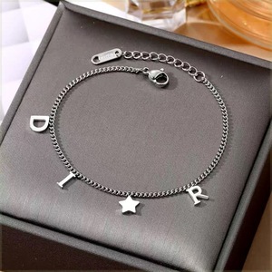 Bracelet ajustable en or, or rose et argent, avec lettres, style européen et américain, bijou fantaisie pour femme, cadeau - Product Image 2