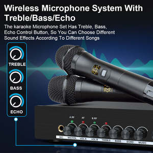 Microphone sans fil portable professionnel UHF OEM DX8, microphone dynamique sans fil pour karaoké - Product Image 5