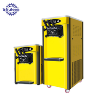 Professionele commerciële automatische ijsmachine, 3 smaken softijs, verticale ijsmachine