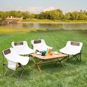 Ensemble de chaises de plage Moon à dossier haut, mobilier d'extérieur, table et chaises pliantes, camping, pique-nique, Oxford, design moderne, logo personnalisé - Product Image 5