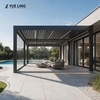 Toit en aluminium imperméable à l'eau avec persiennes pour terrasse et jardin, pour les constructeurs et les entrepreneurs, pergola résistante au soleil et à la pluie