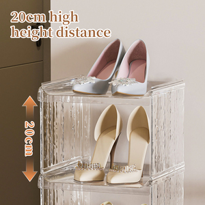 Haixin Étagère à chaussures de type combiné Rangement en plastique transparent avec espacement élevé Conception combinée pour ranger toutes les chaussures - Product Image 3