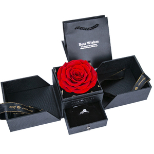 Birthday Gift for Girlfriend Factory Wholesale Creative Custom Immortal Flower <strong>Rose</strong> Double Door <strong>Jewelry</strong> <strong>Box</strong> Storage - Product Image 1