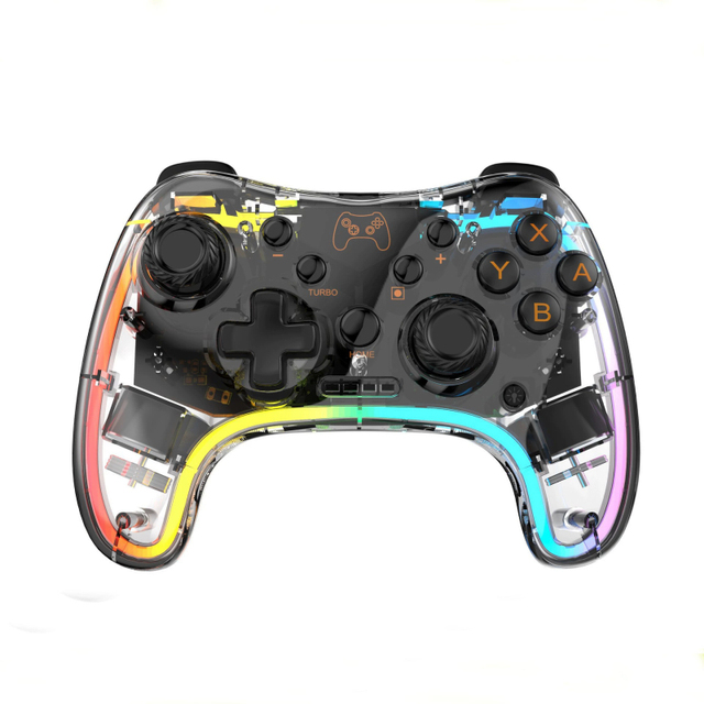 Low-latency Wireless BT Joysticks Game Controllers Colorful RGB Lighting Design One-click Wake-up for Switch for Mobile Phone