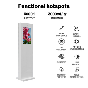 Pantalla LED Digital Publicitaria Vertical <span class=keywords><strong>de</strong></span> 21.5 Pulgadas, Resistente al Agua IP65, para Exteriores, con Gráficos Animados para Tiendas Minoristas - Product Image 2