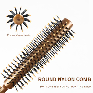 Mini <span class=keywords><strong>brosse</strong></span> démêlante à poils naturels avec manche en céramique pour cheveux raides et bouclés, peigne roulant pour cheveux fins, <span class=keywords><strong>barbe</strong></span> et séchage à la bougie pour hommes - Product Image 3