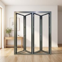 Porte pliante en aluminium soudée sans joint avec quincaillerie allemande, porte pliante en aluminium