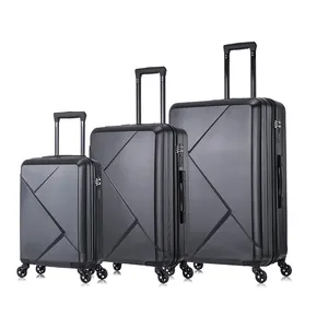 20/24/28 एबीएस 4 पहिया काले रंग ट्रॉली सूटकेस सामान एबीएस यात्रा सामान सेट 3 पीस सूटकेस