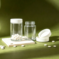 Bouteille en verre de qualité alimentaire de 120 ml, 150 ml, 180 ml, 300 ml, 530 ml pour capsules, compléments alimentaires, vitamines, personnalisation de la couleur