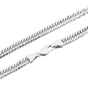 Bracelet lariat robuste en platine Pt950 blanc à triple fermoir, maillons plats décalés, unisexe, cadeau durable, minimaliste, pour le voyage - Product Image 2